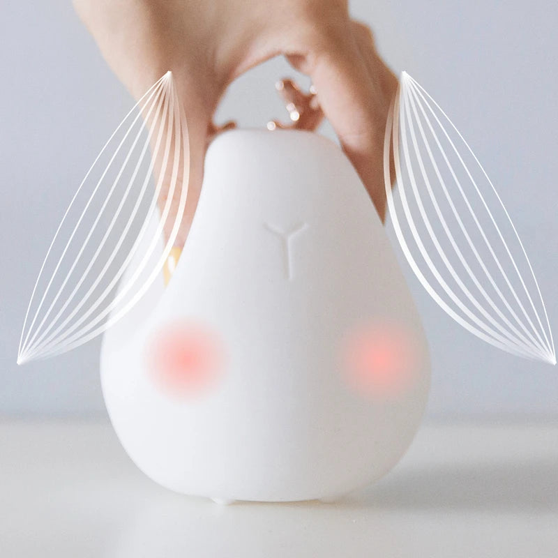 Deer & Rabbit LED Night Light - Soft Silicone, Dimmable, USB Rechargeable, Kids & Baby Bedside Lamp