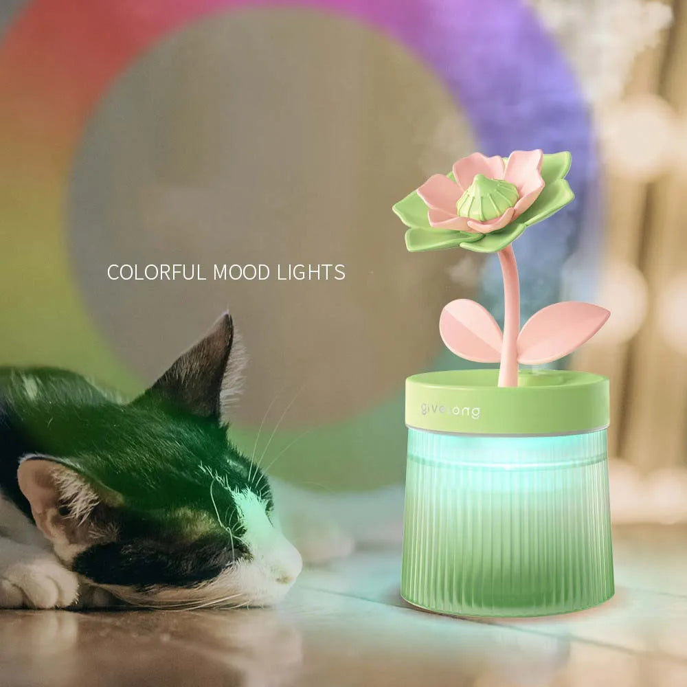 2024 Portable USB Ultrasonic Humidifier & Aroma Diffuser - Colorful Cup, Cool Mist, with Light