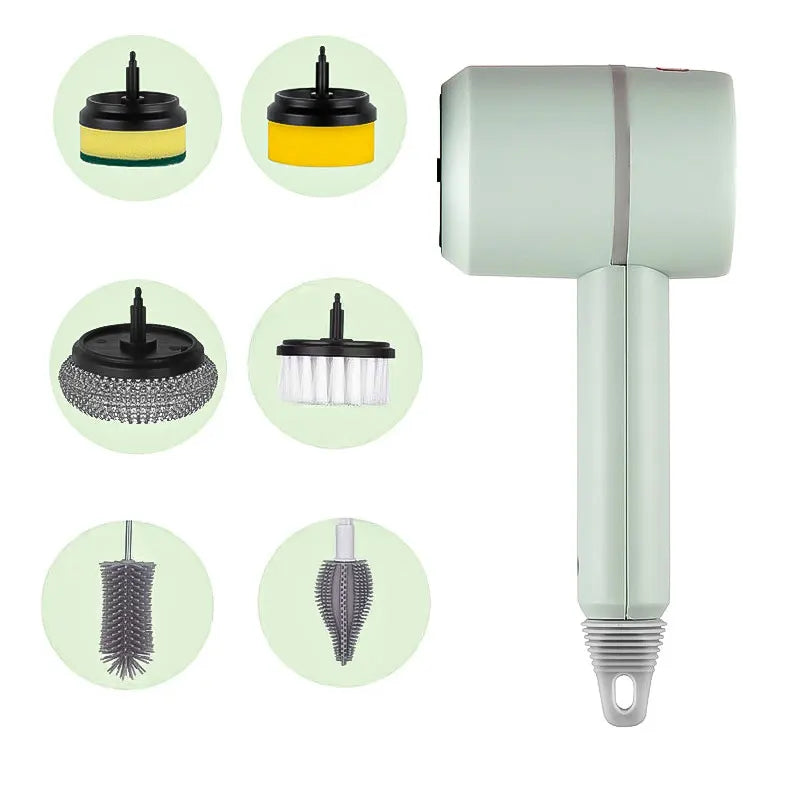 Electric Cleaning Brush - Rechargeable, Handheld, for Kitchen, Bathroom, Pots, Shoes & Bottles