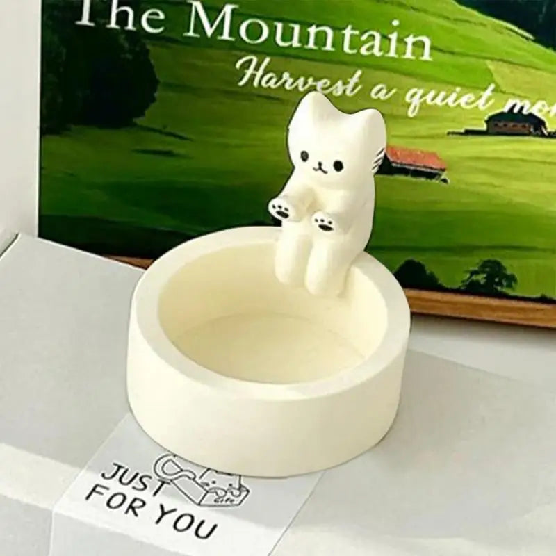 Cute Kitten Candle Holder - Cat Shaped Aromatherapy Holder for Home & Office Decor